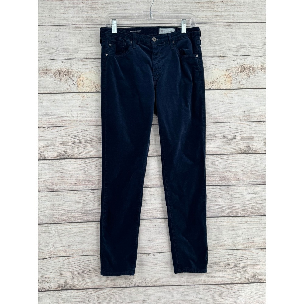 AG Adriano Goldschmied The Stevie Ankle Women 29R Navy Blue Corduroy Pants